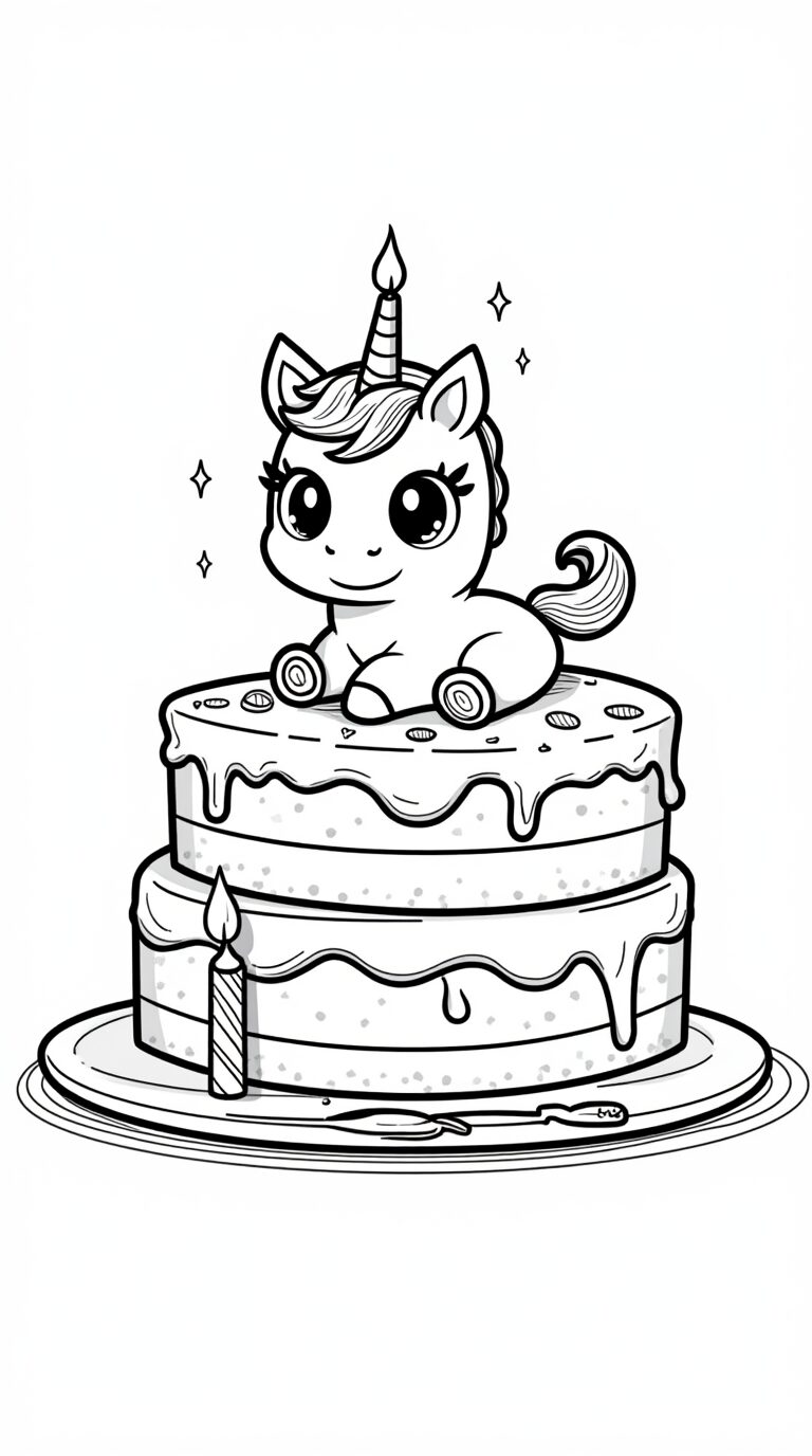 unicorn cake Coloring