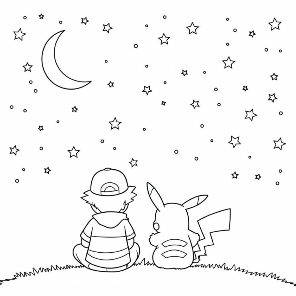 coloring page pikachu