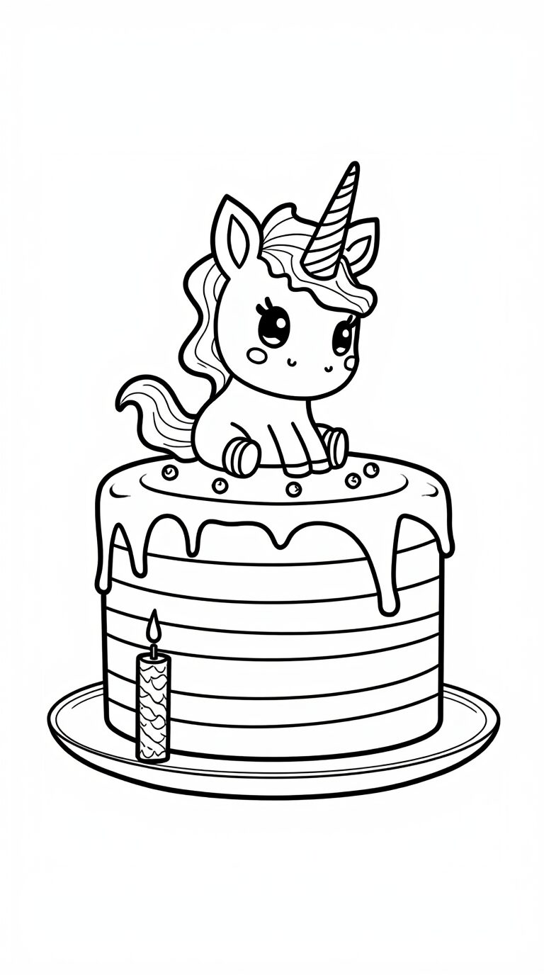 Coloring unicorn cake