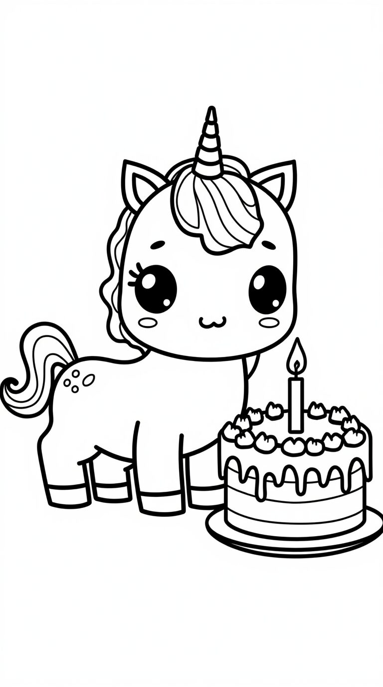 Coloring cake unicorn