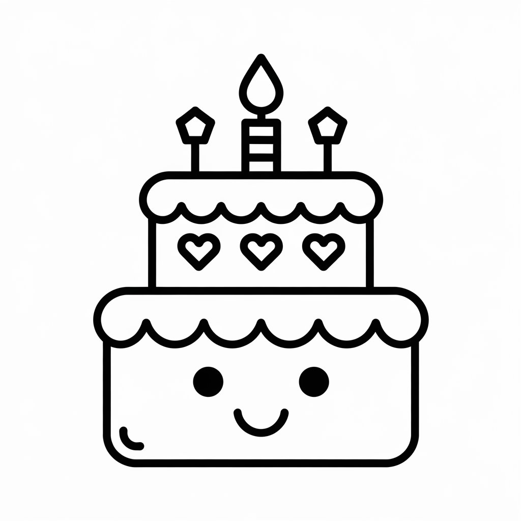 cute cake coloring pages
