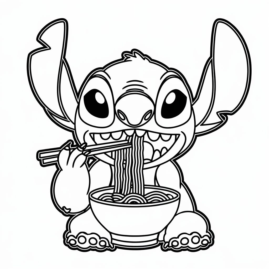stitch and angel coloring page