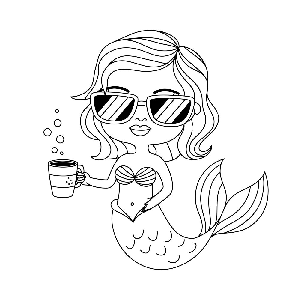 mermaid coloring page