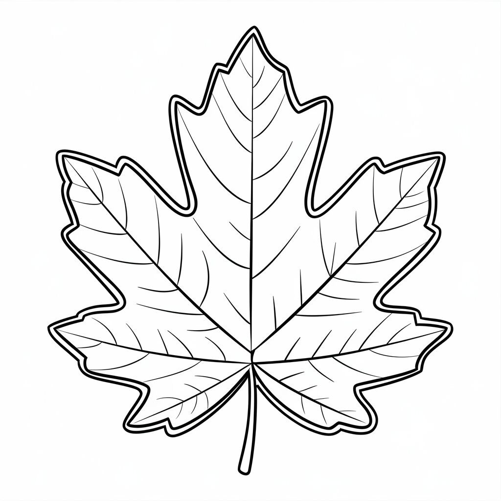 autumn leaf coloring page