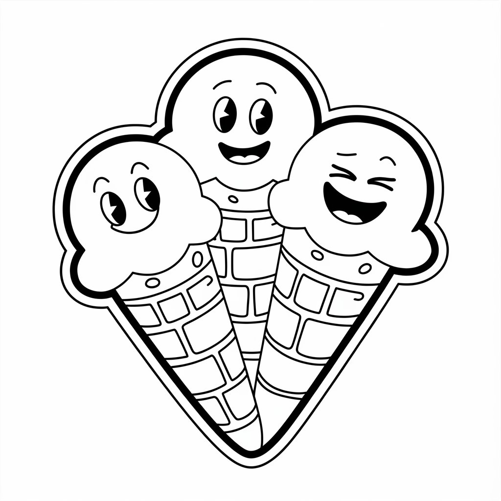 coloring page ice cream cone