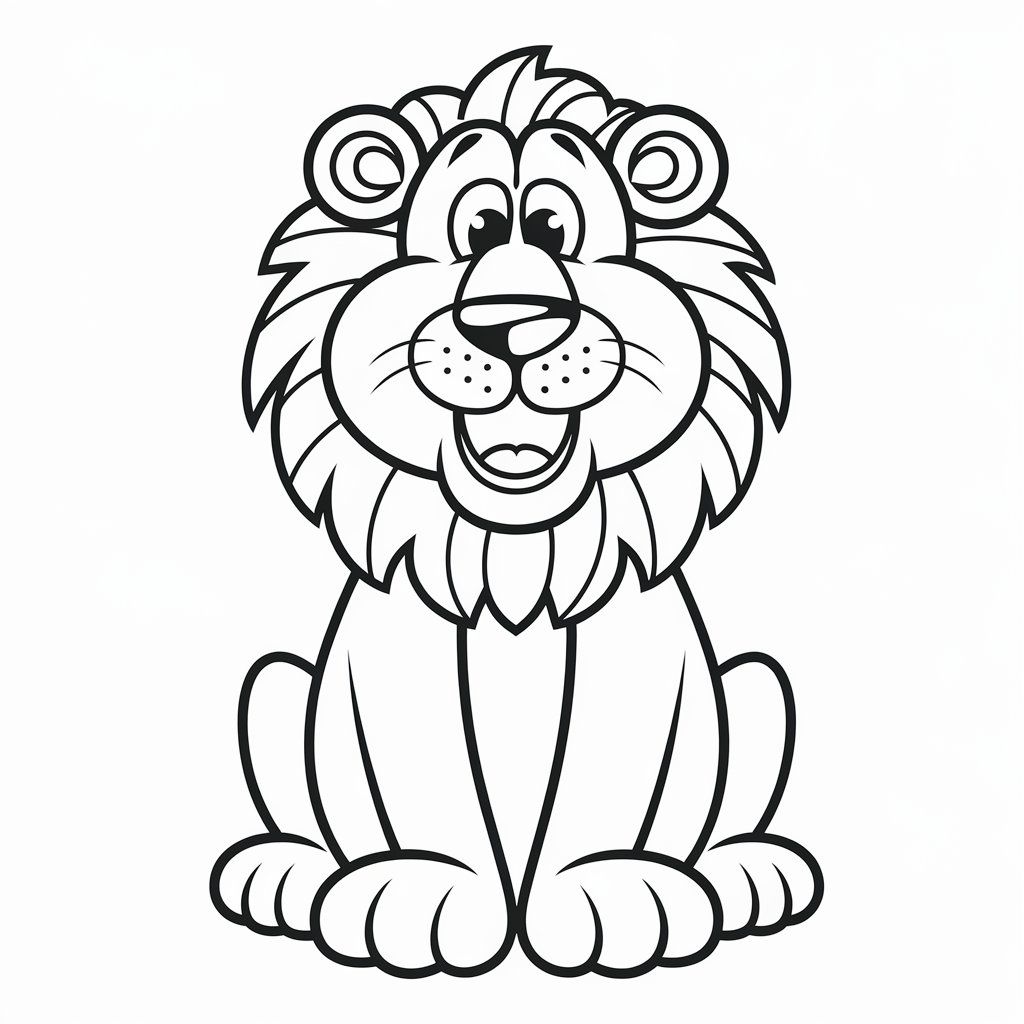 lion coloring book page
