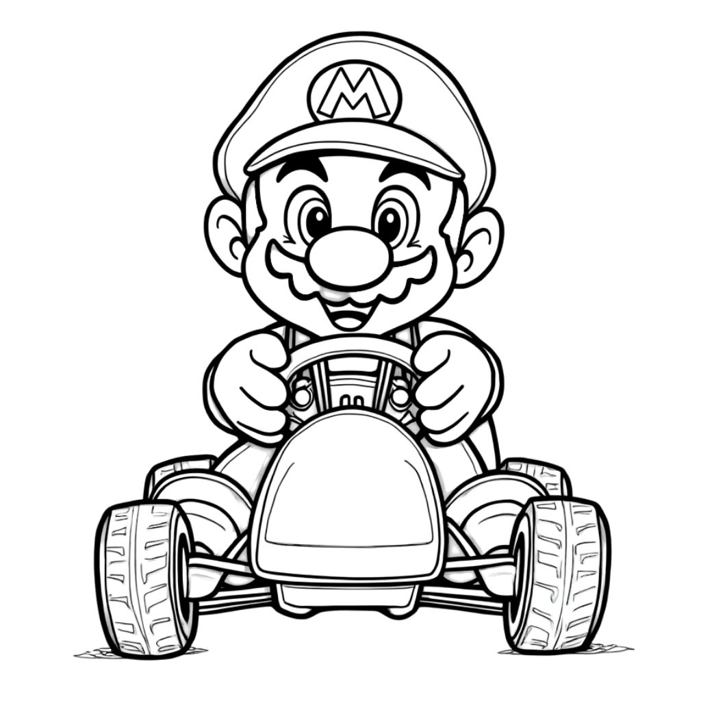mario kart coloring pages