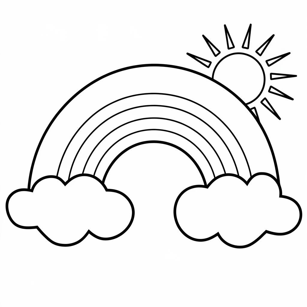 rainbow coloring page printable