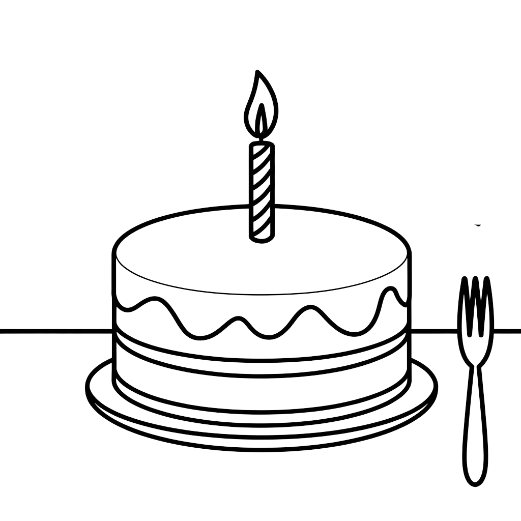 coloring page of a cake
