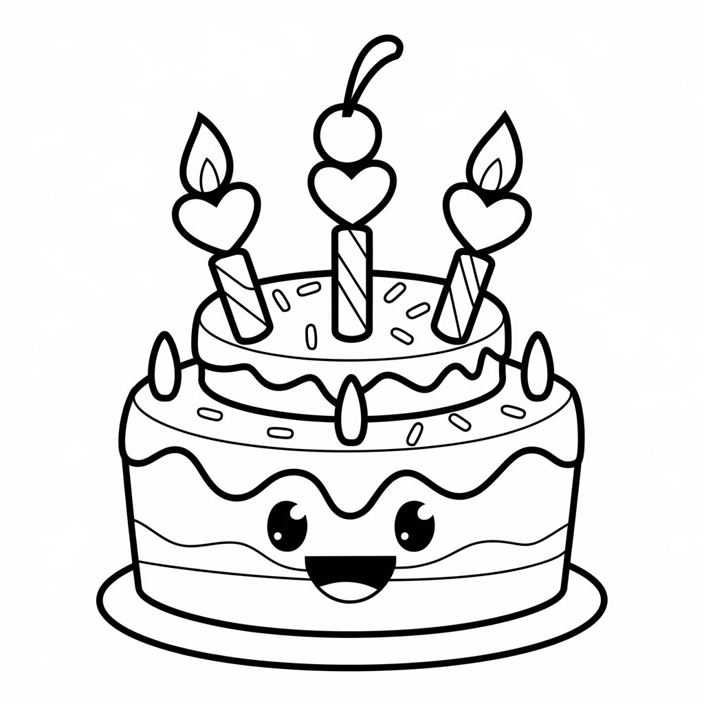 coloring pages for birthday cakes