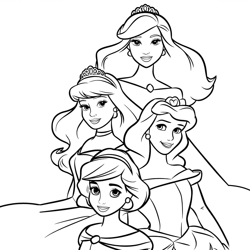 princess coloring page printable