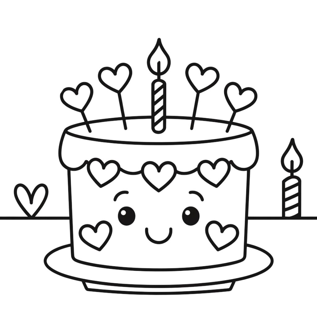 coloring pages birthday cake