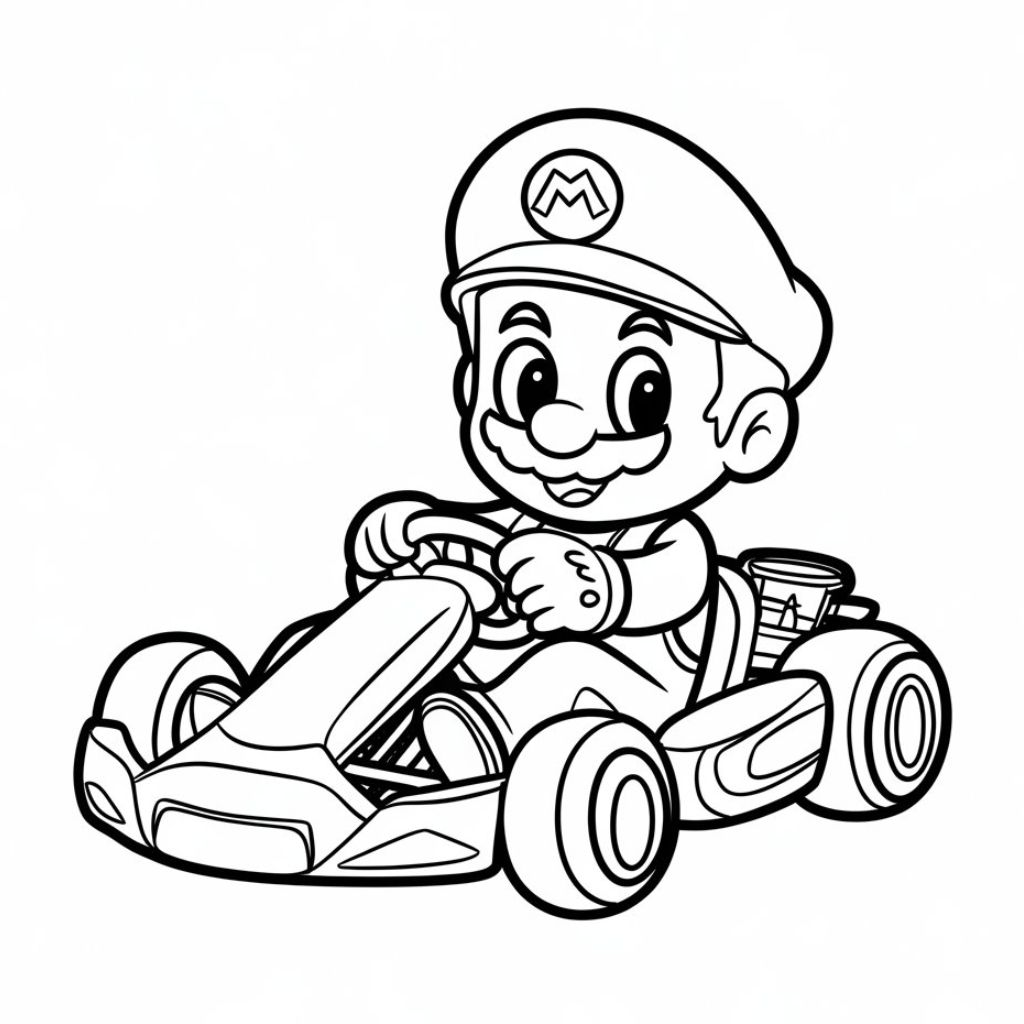 coloring pages mario kart