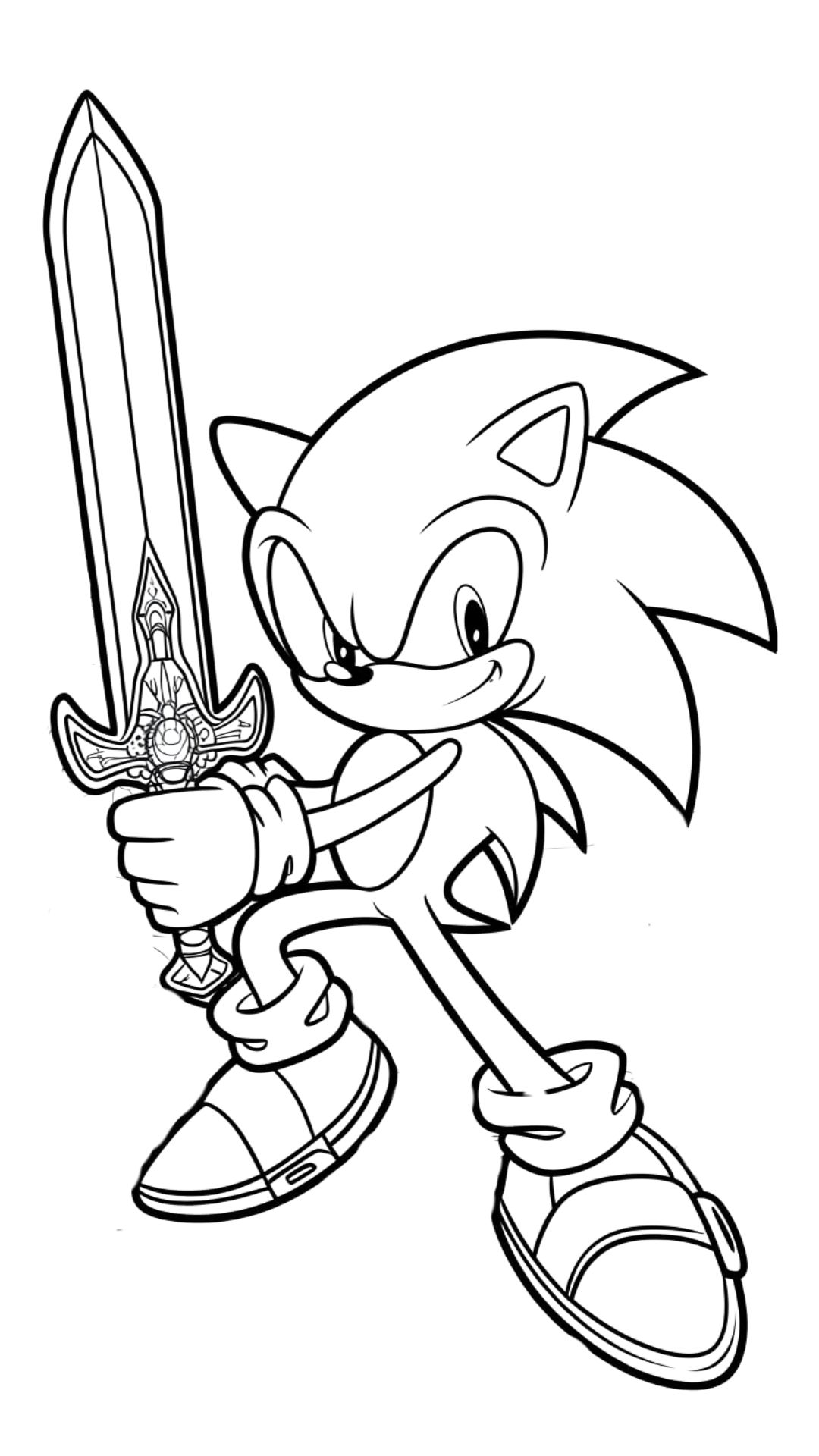 coloring page sonic