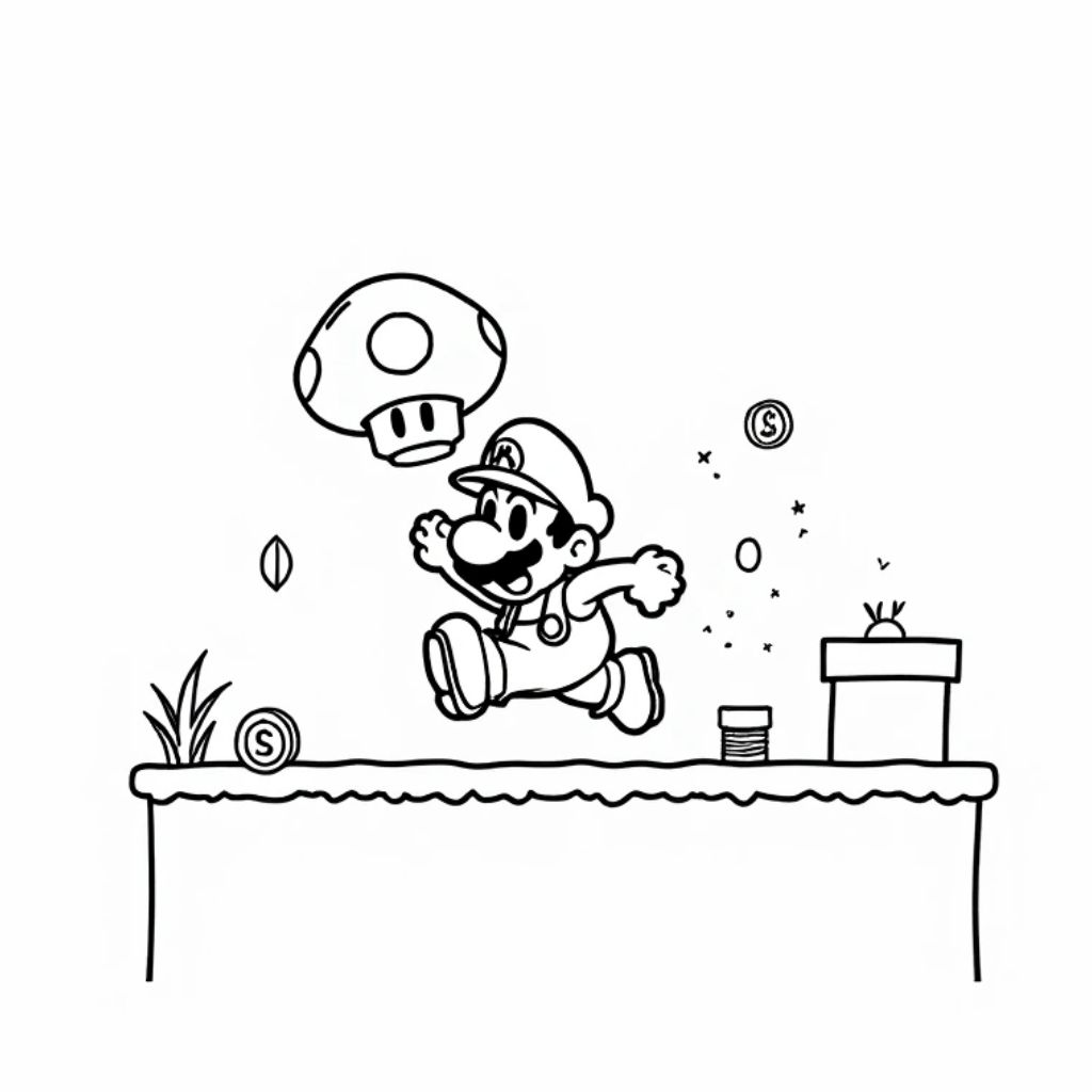 mario characters coloring pages