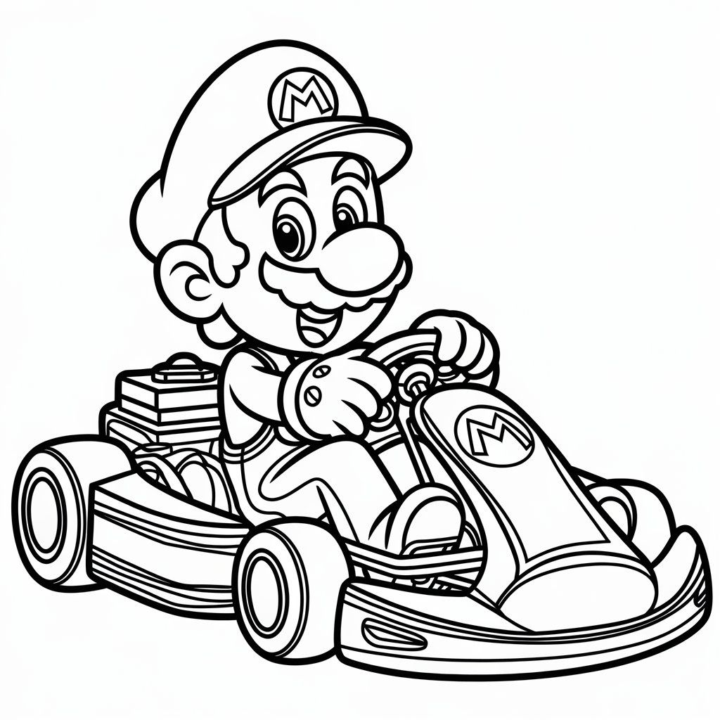 mario kart coloring page