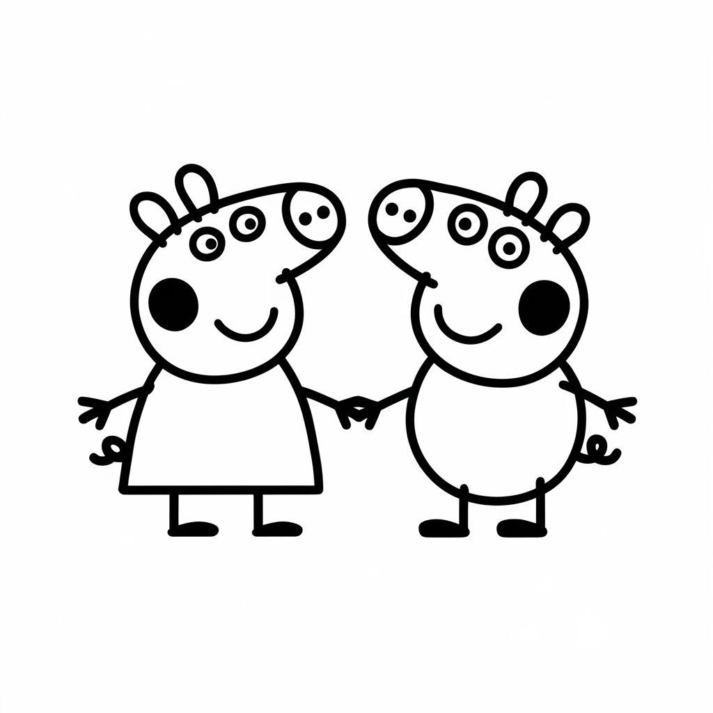 peppa pig color page