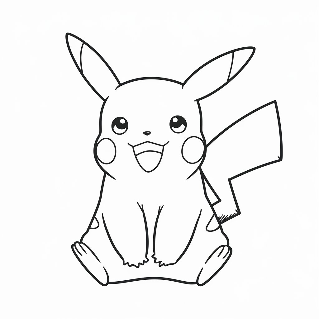 coloring page of pikachu