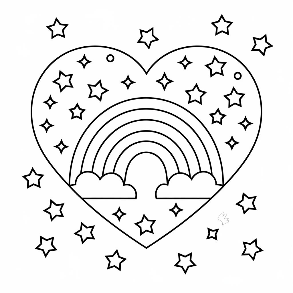 coloring page rainbow