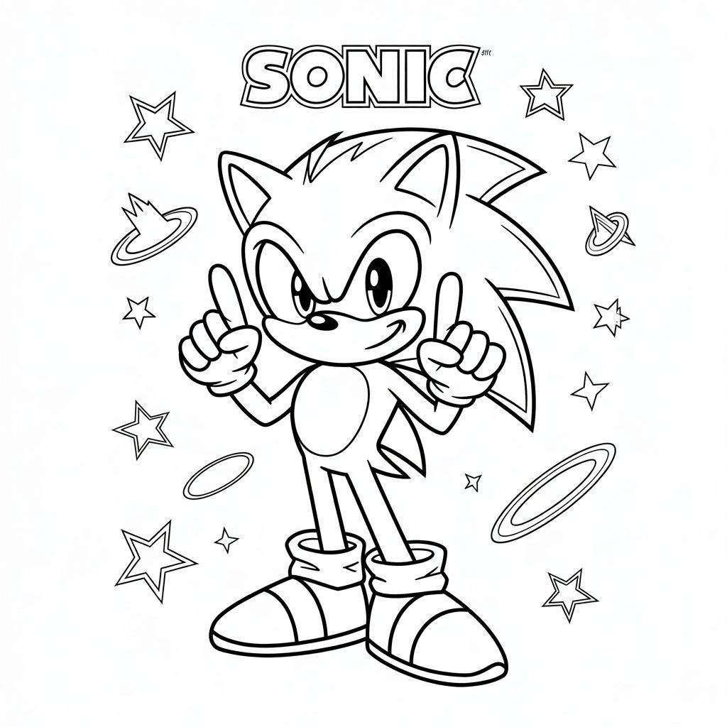 sonic the hedgehog coloring page
