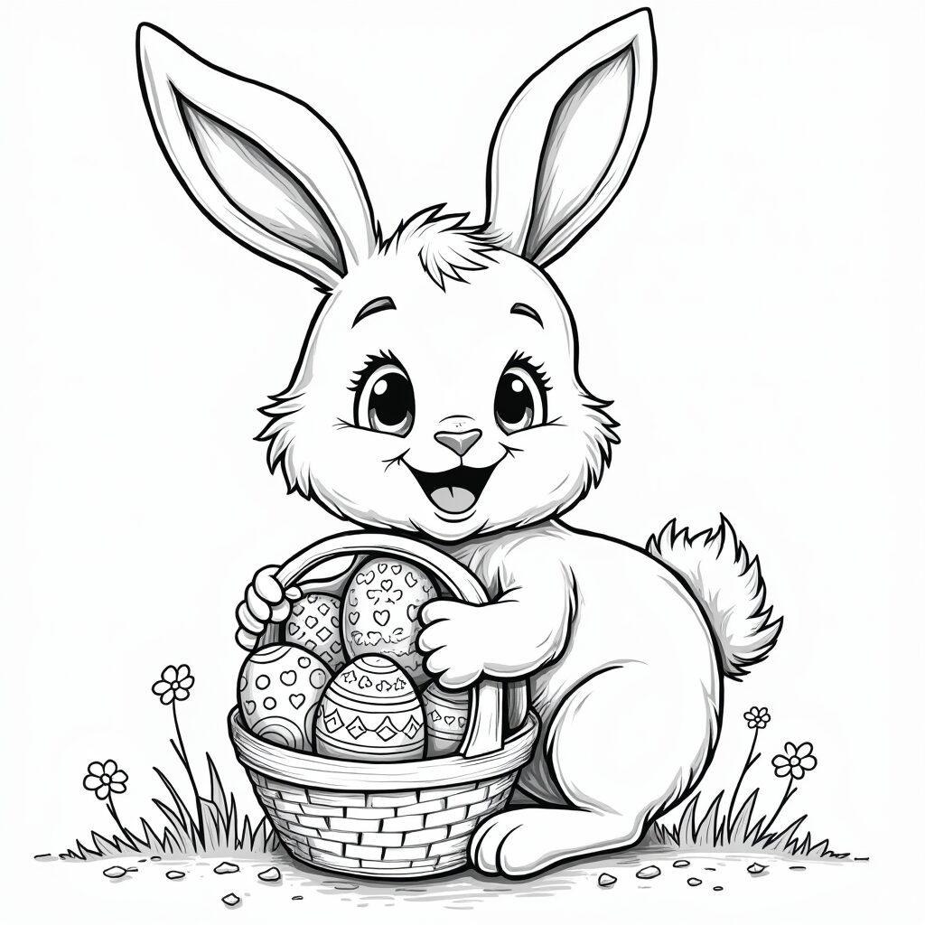 easter eggs coloring page