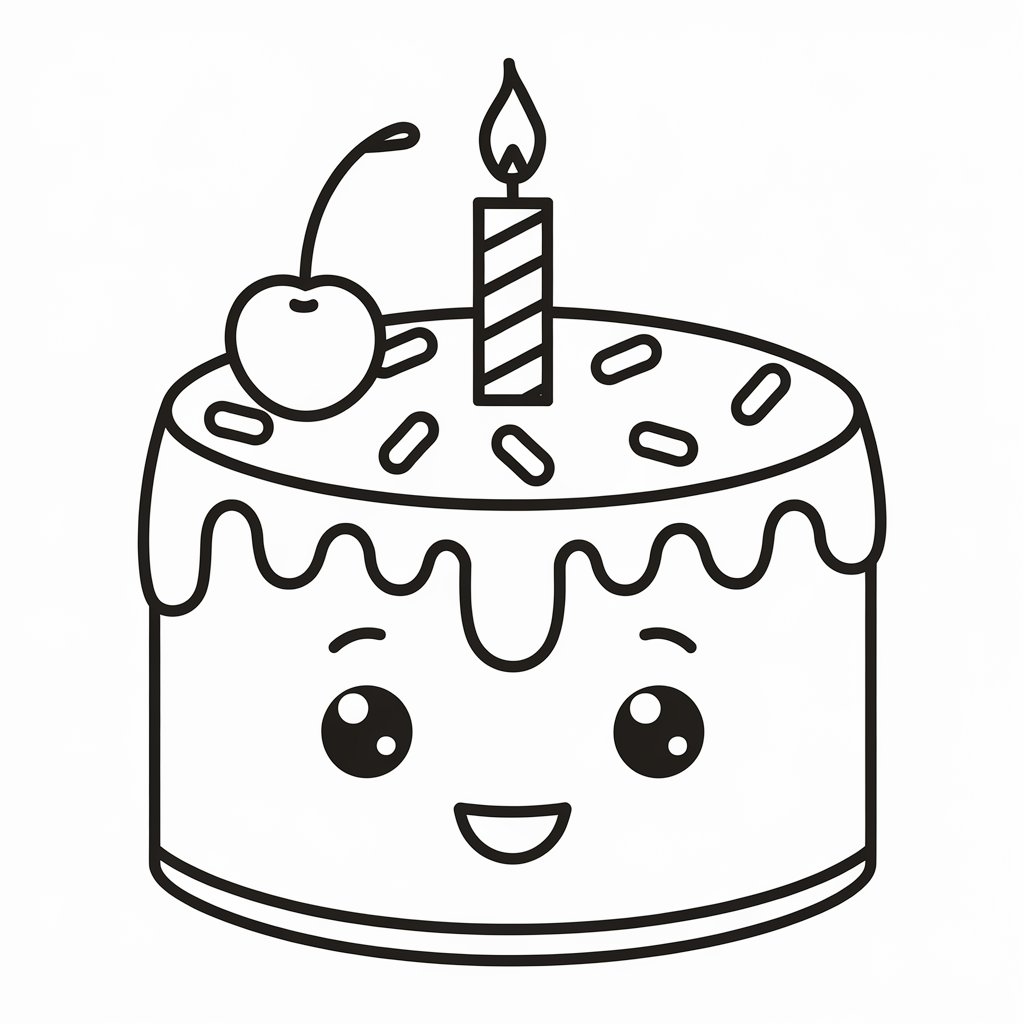 birthday cake coloring page