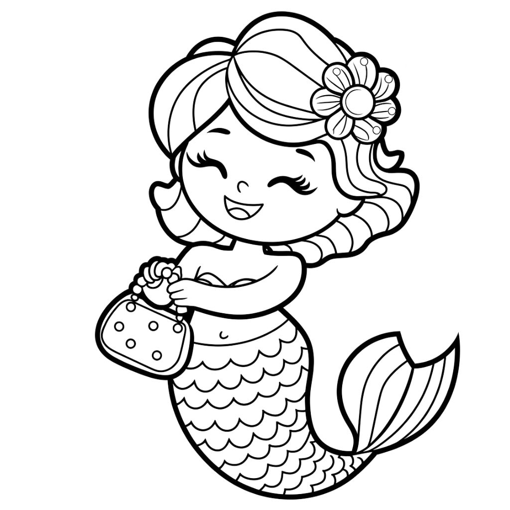mermaid coloring pages printable