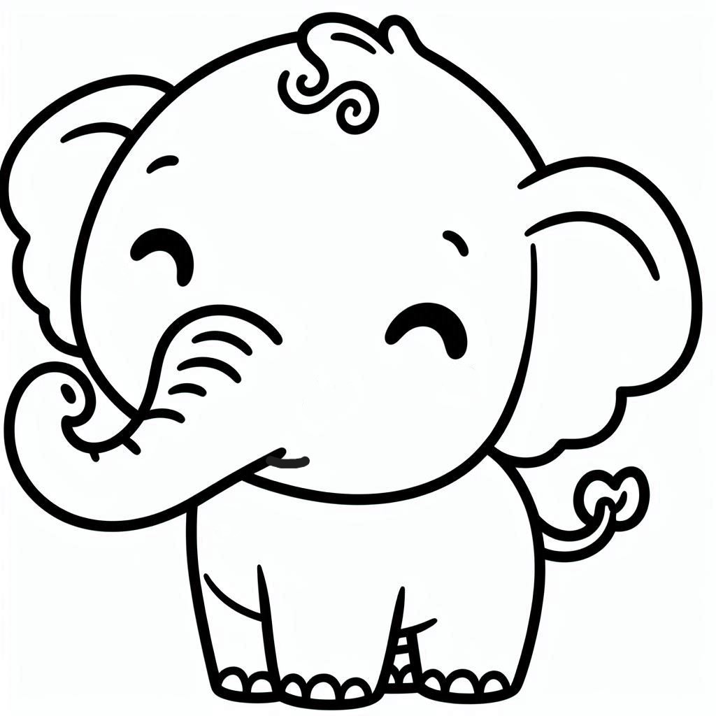 elephant free coloring pages