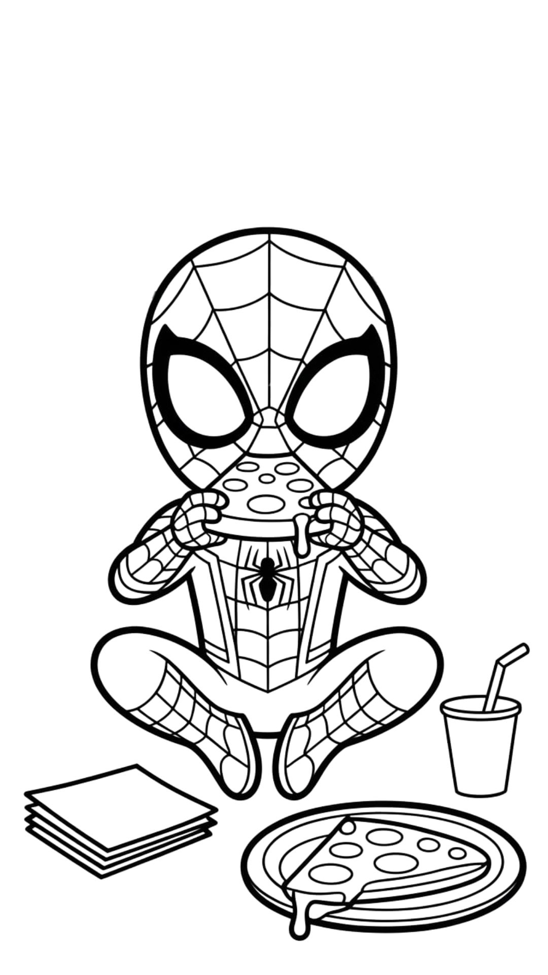 Cute Chibi Spiderman coloring page