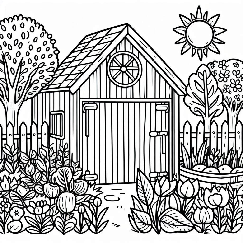 color book pages gardens