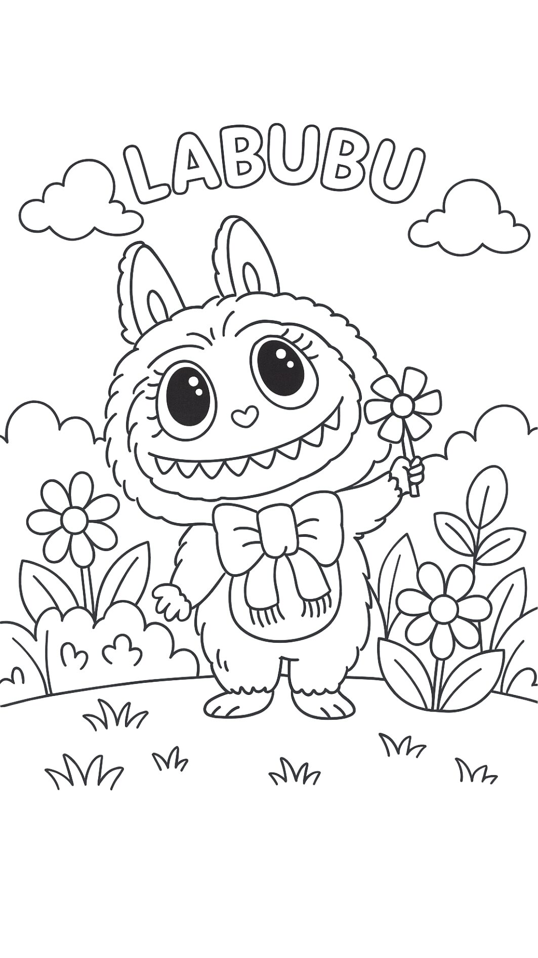 Free printable Labubu coloring sheet