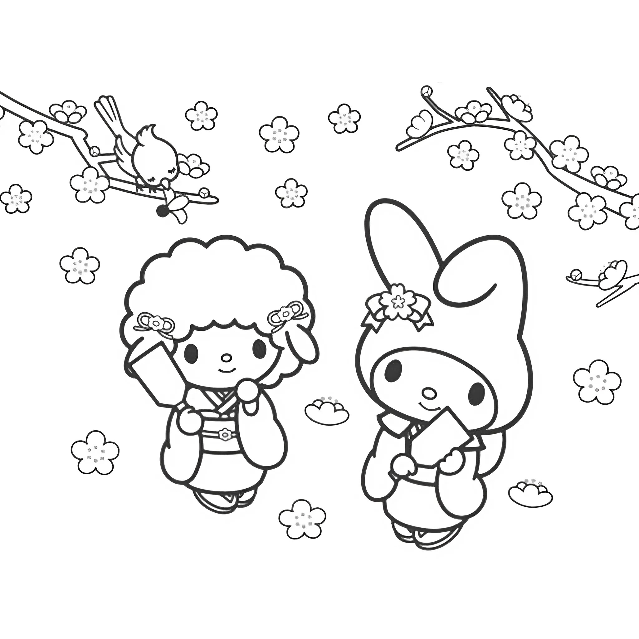 free kuromi coloring pages