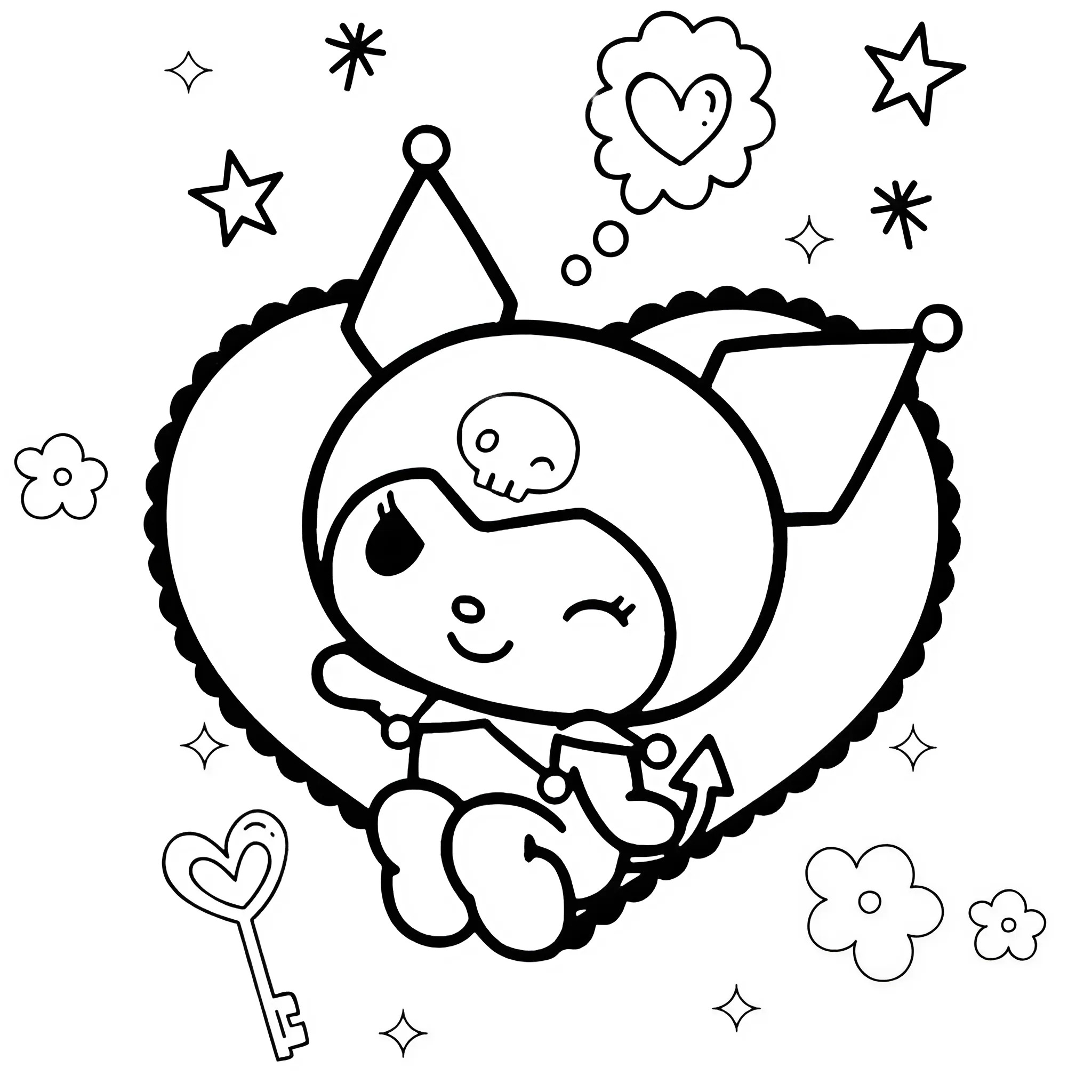 kuromi coloring pages free