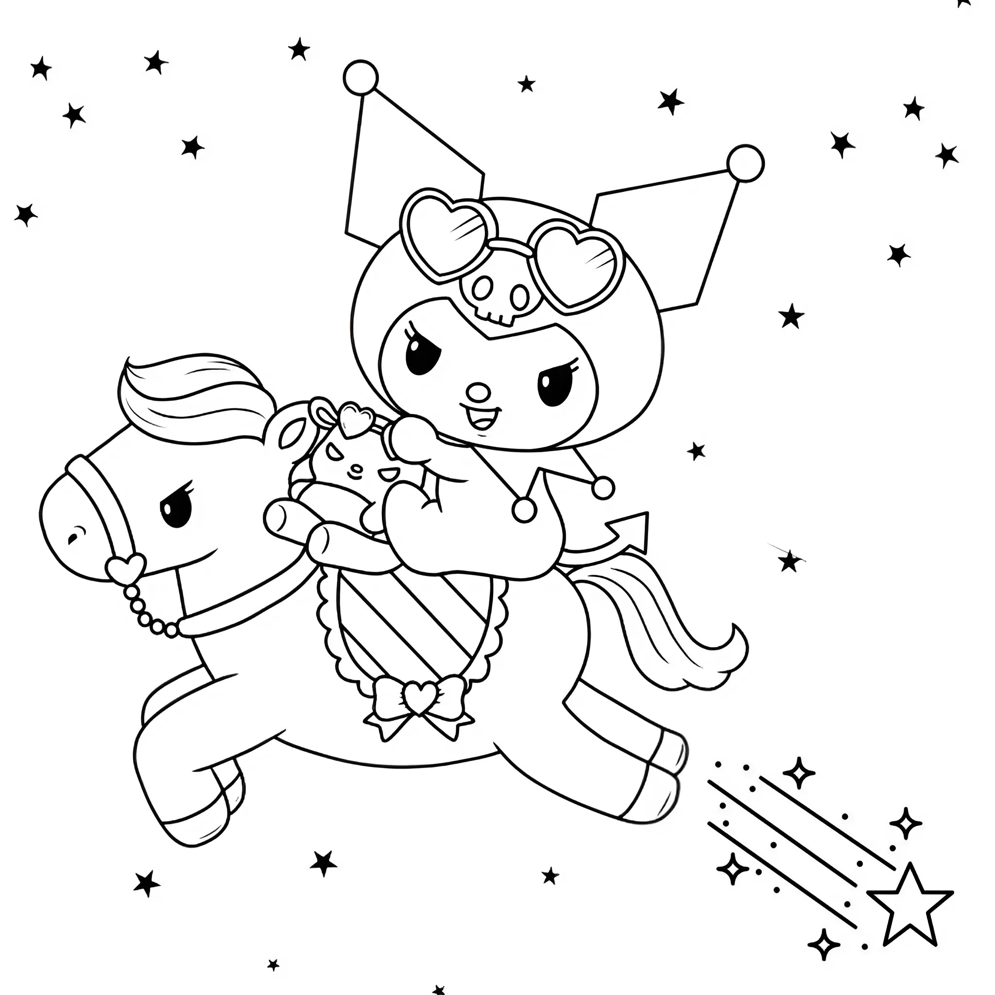 printable kuromi coloring page