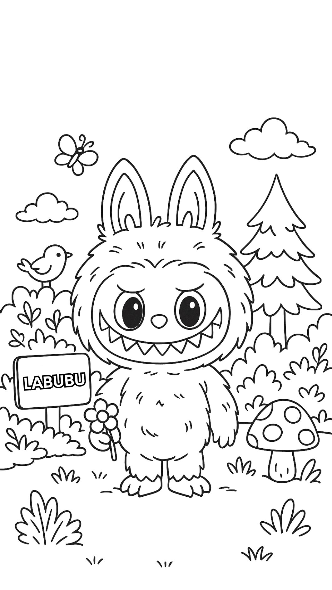 Labubu coloring page free to print