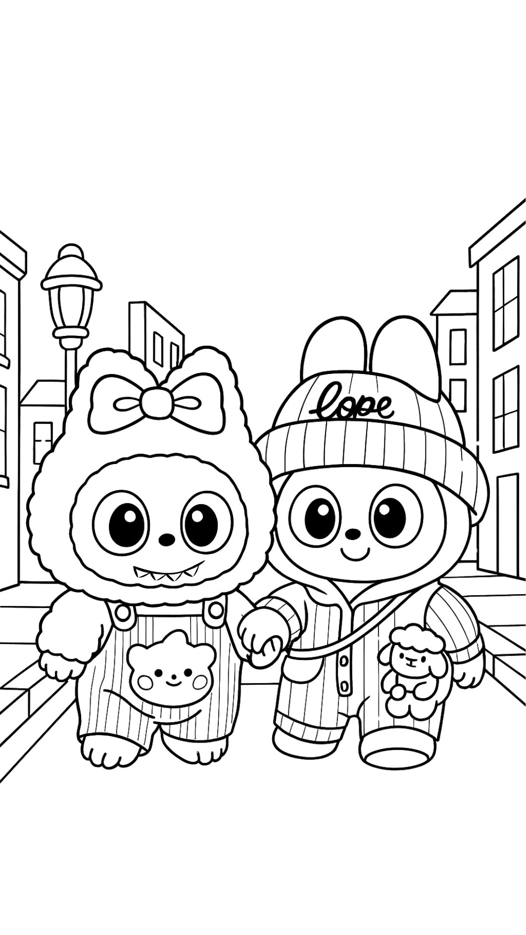 Labubu coloring page printable for kids