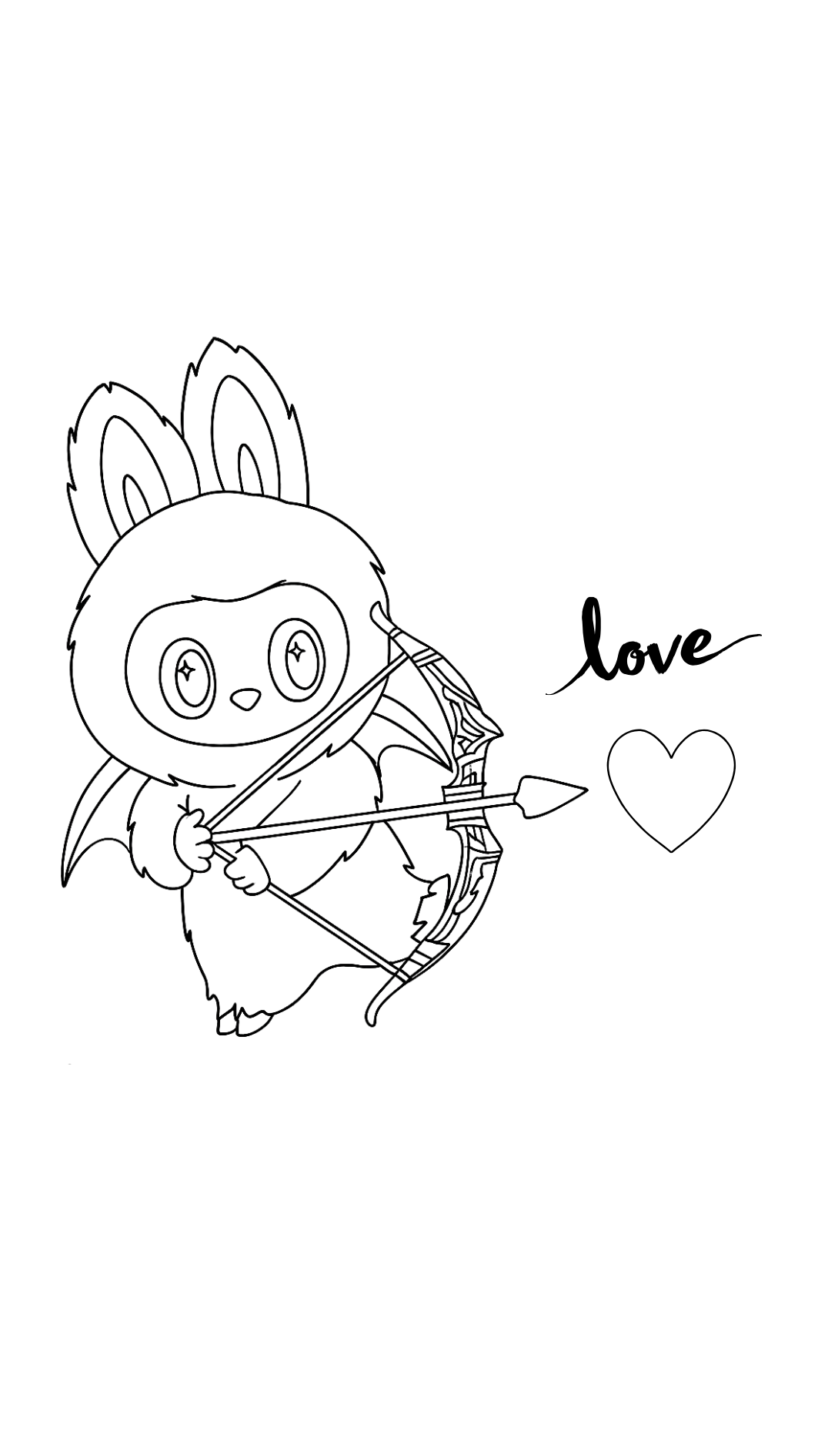 Labubu coloring page PDF download