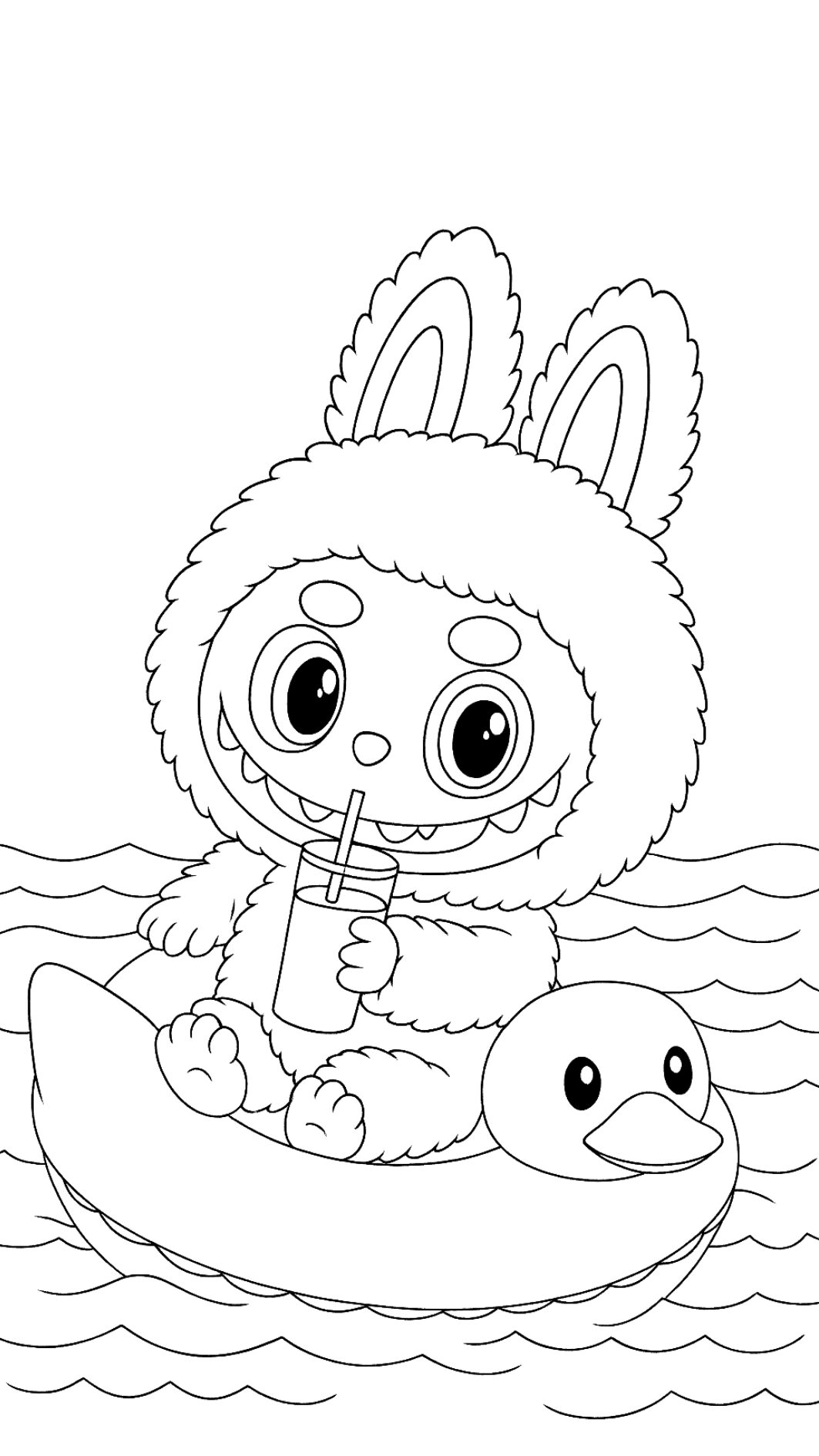 Cute Labubu coloring page free