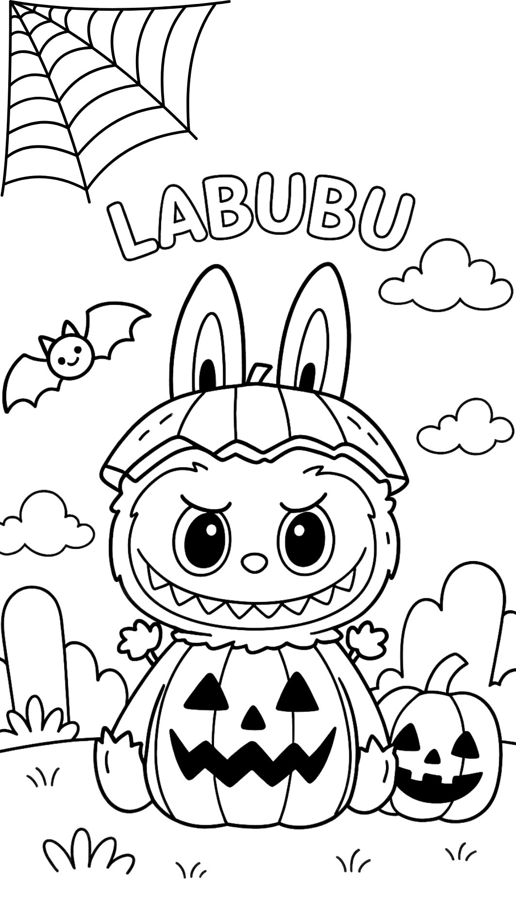 Labubu coloring page for toddlers
