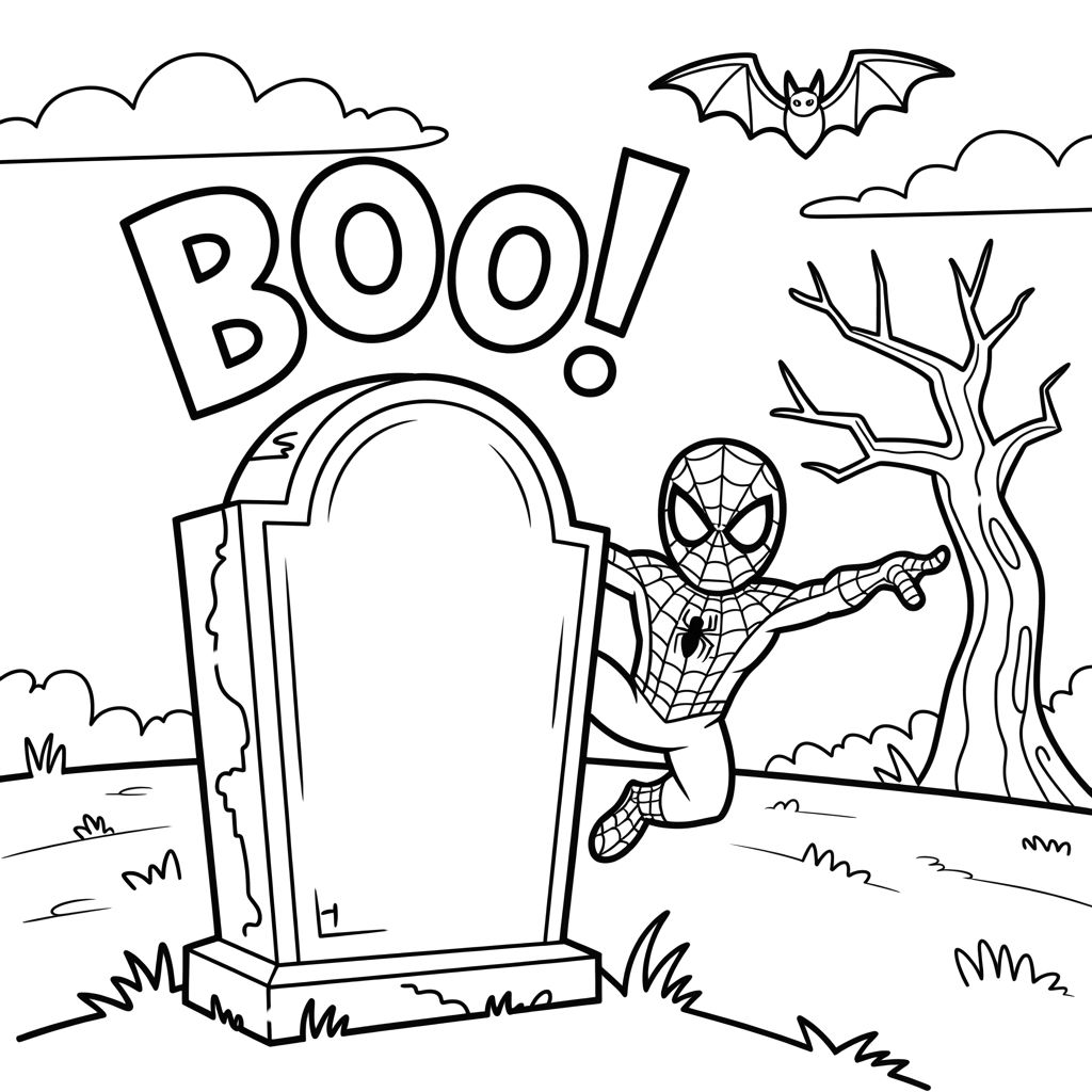 Printable Spooky Halloween Spiderman