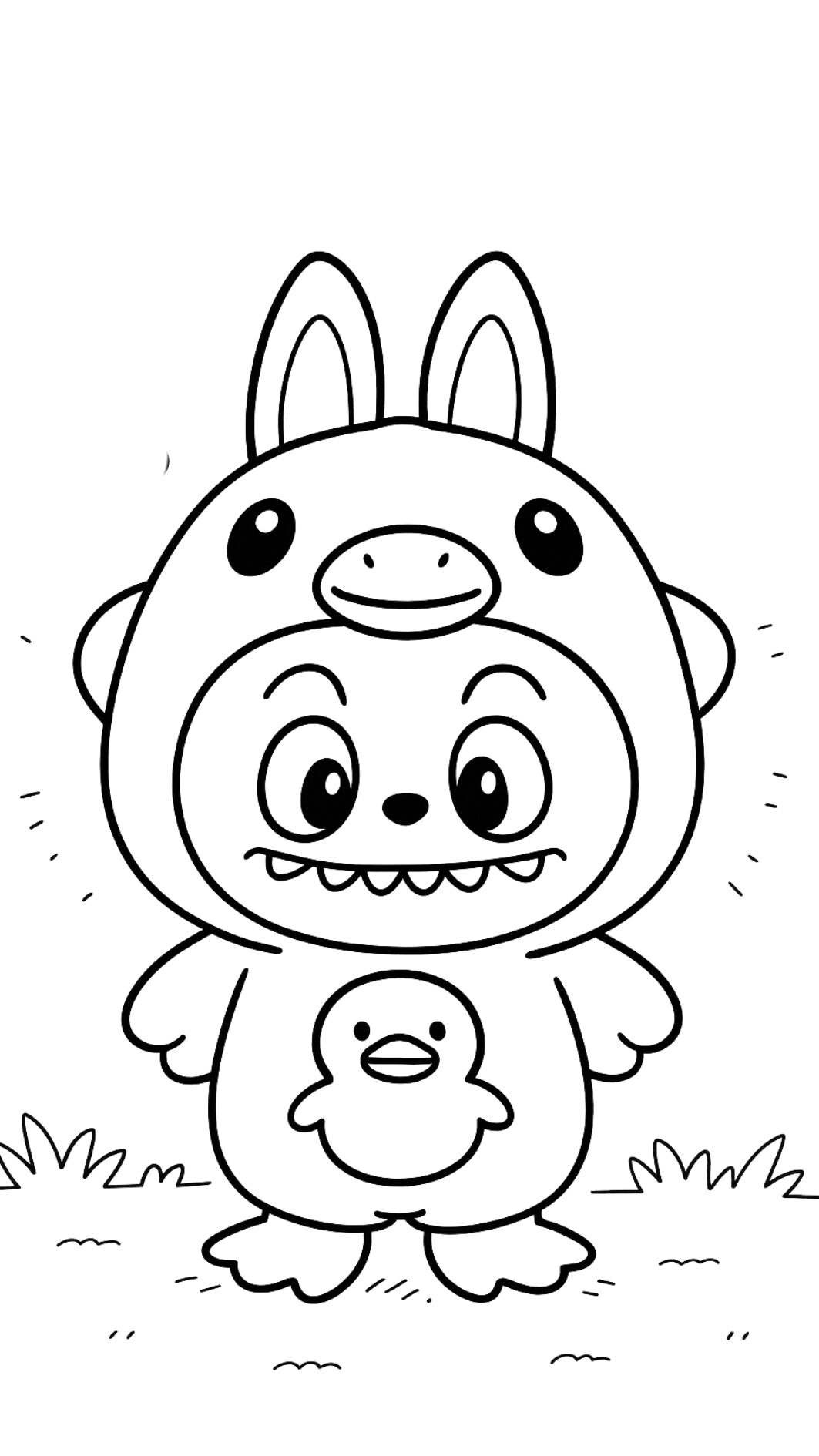 Labubu coloring page print at home