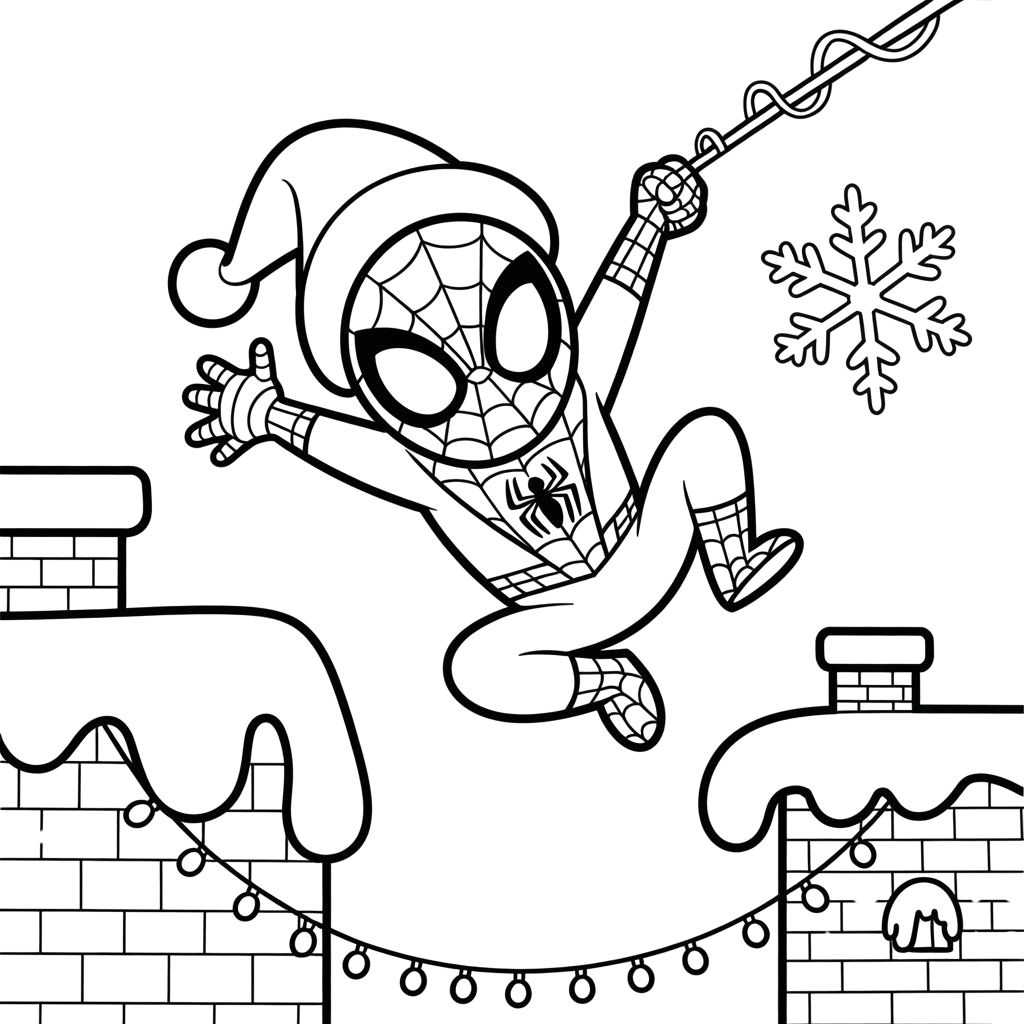 Spiderman Christmas Coloring Pages to Print