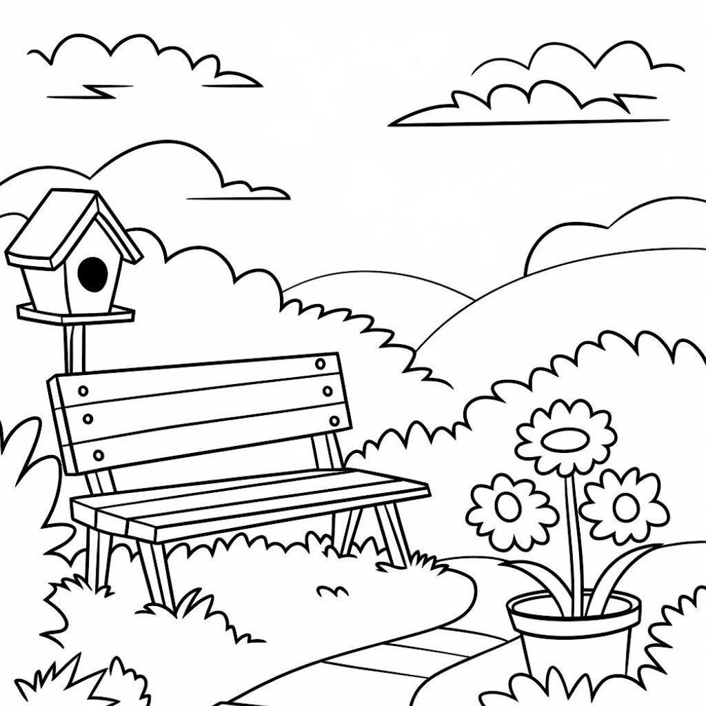 coloring pages of flower gardens
