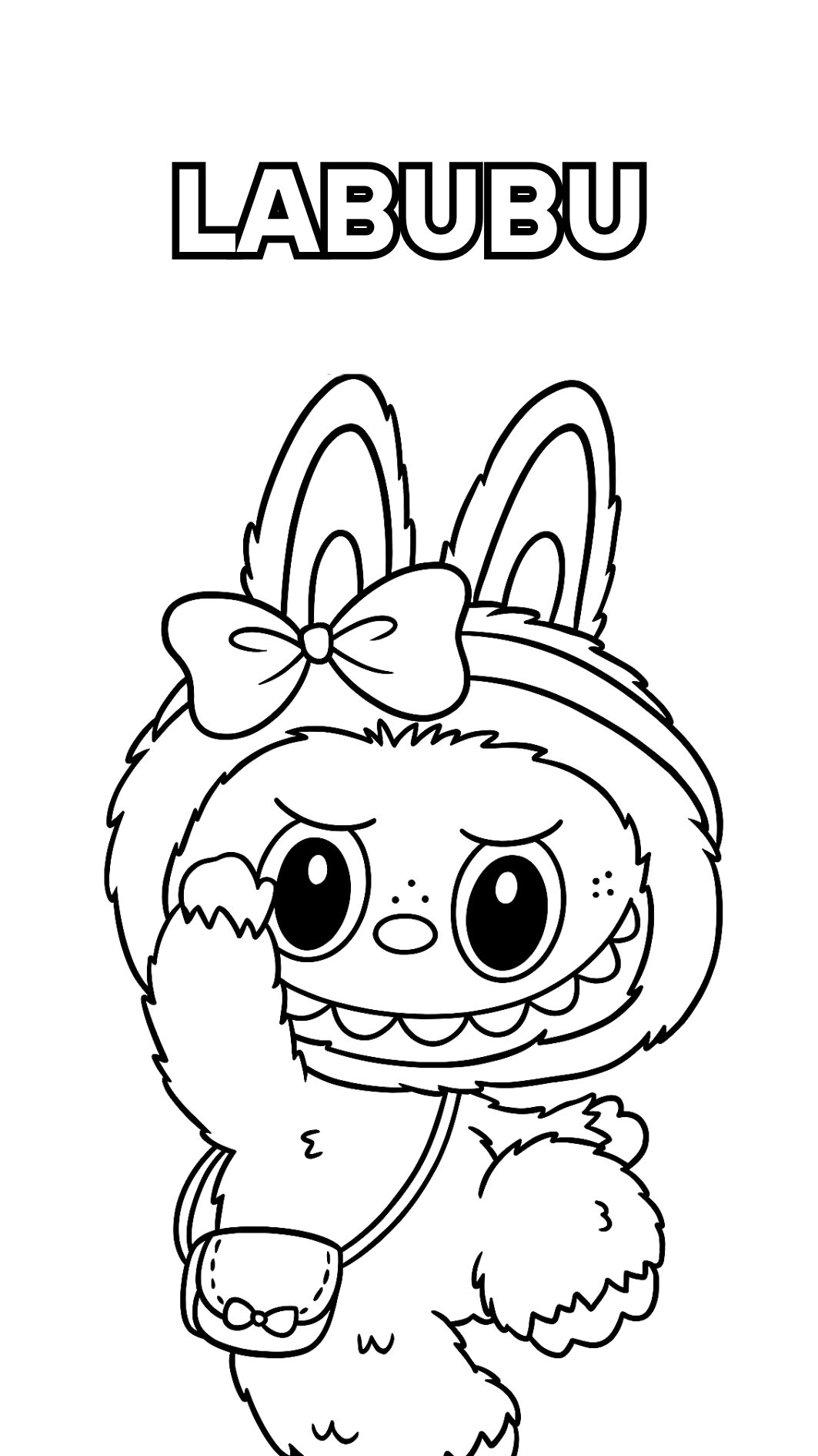 Printable Labubu coloring page PDF
