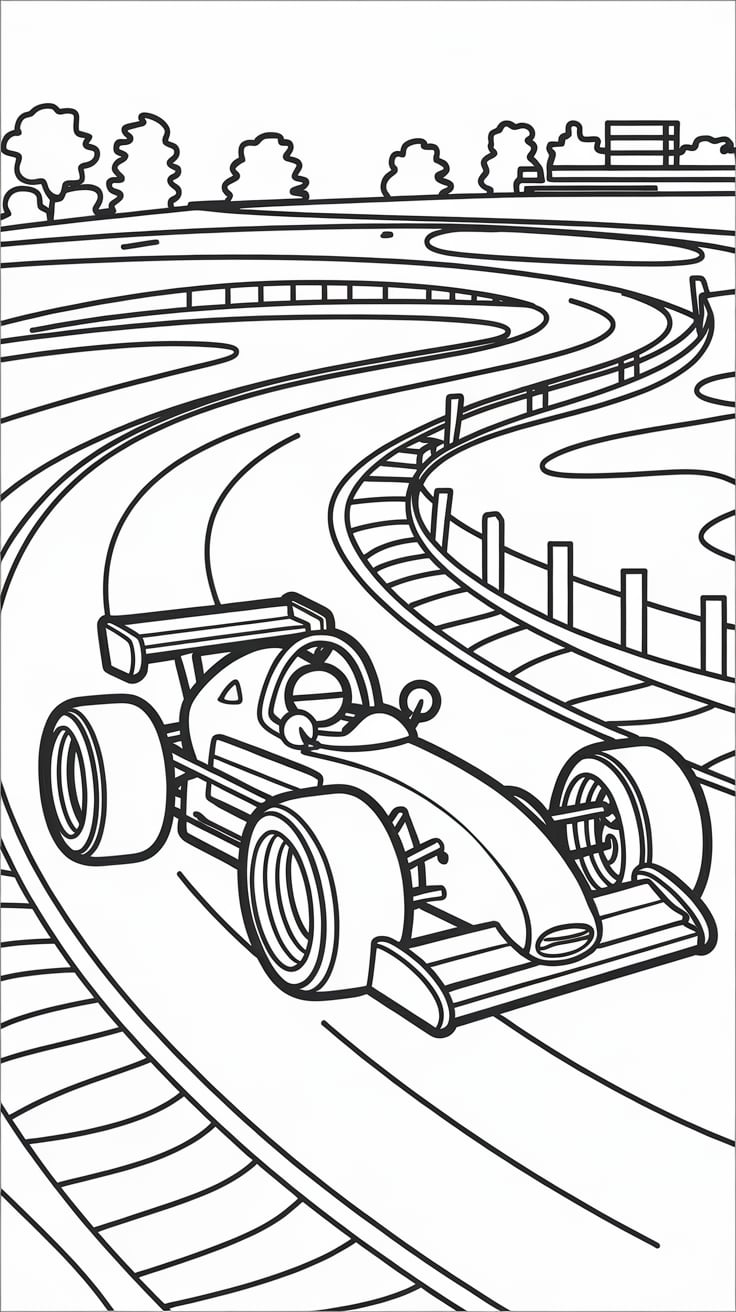 race car free coloring pages