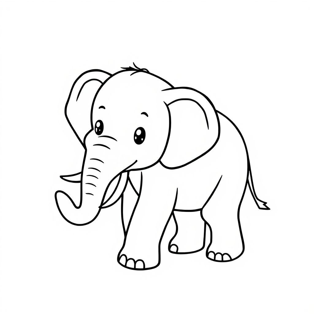 cute elephant coloring page