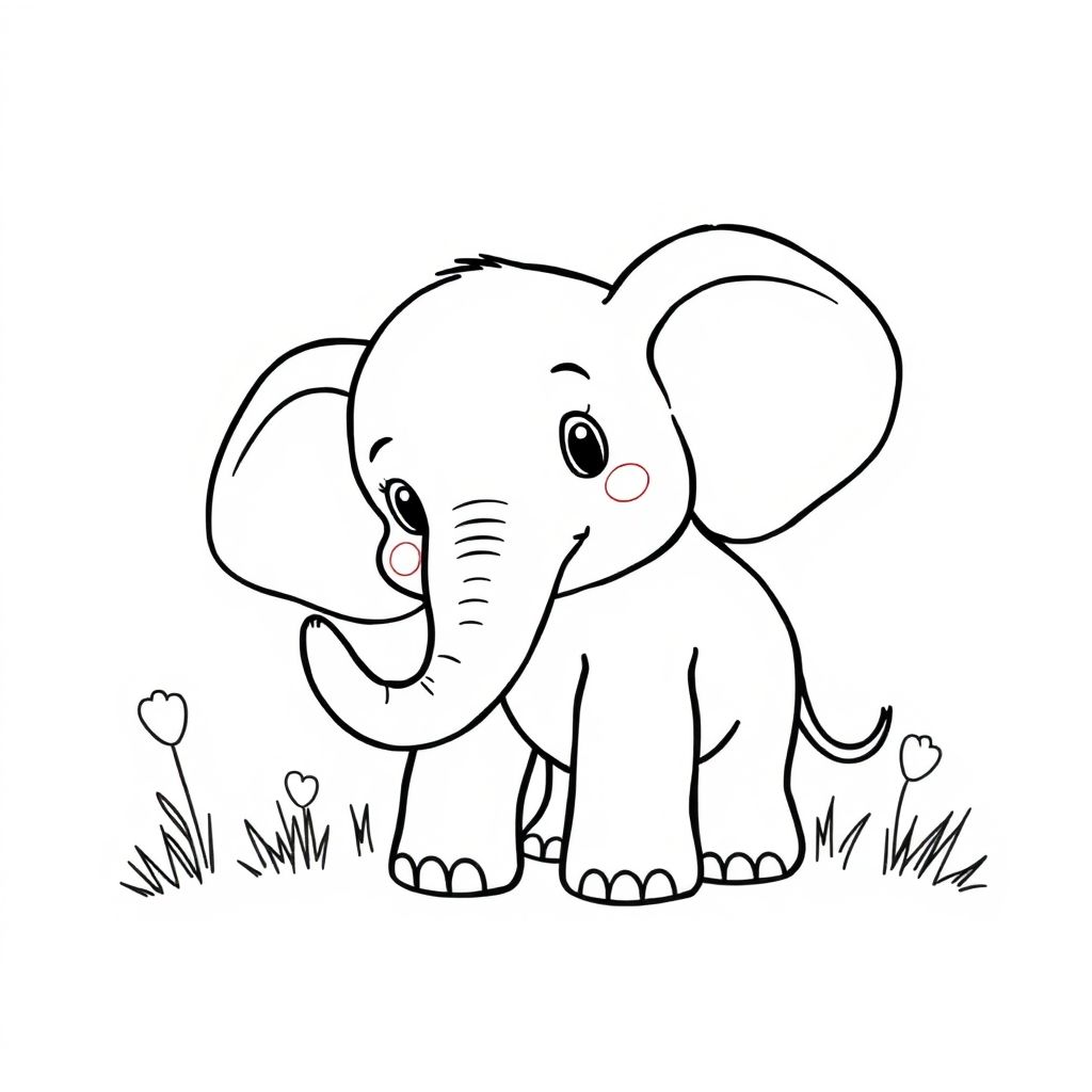 coloring page of elephant