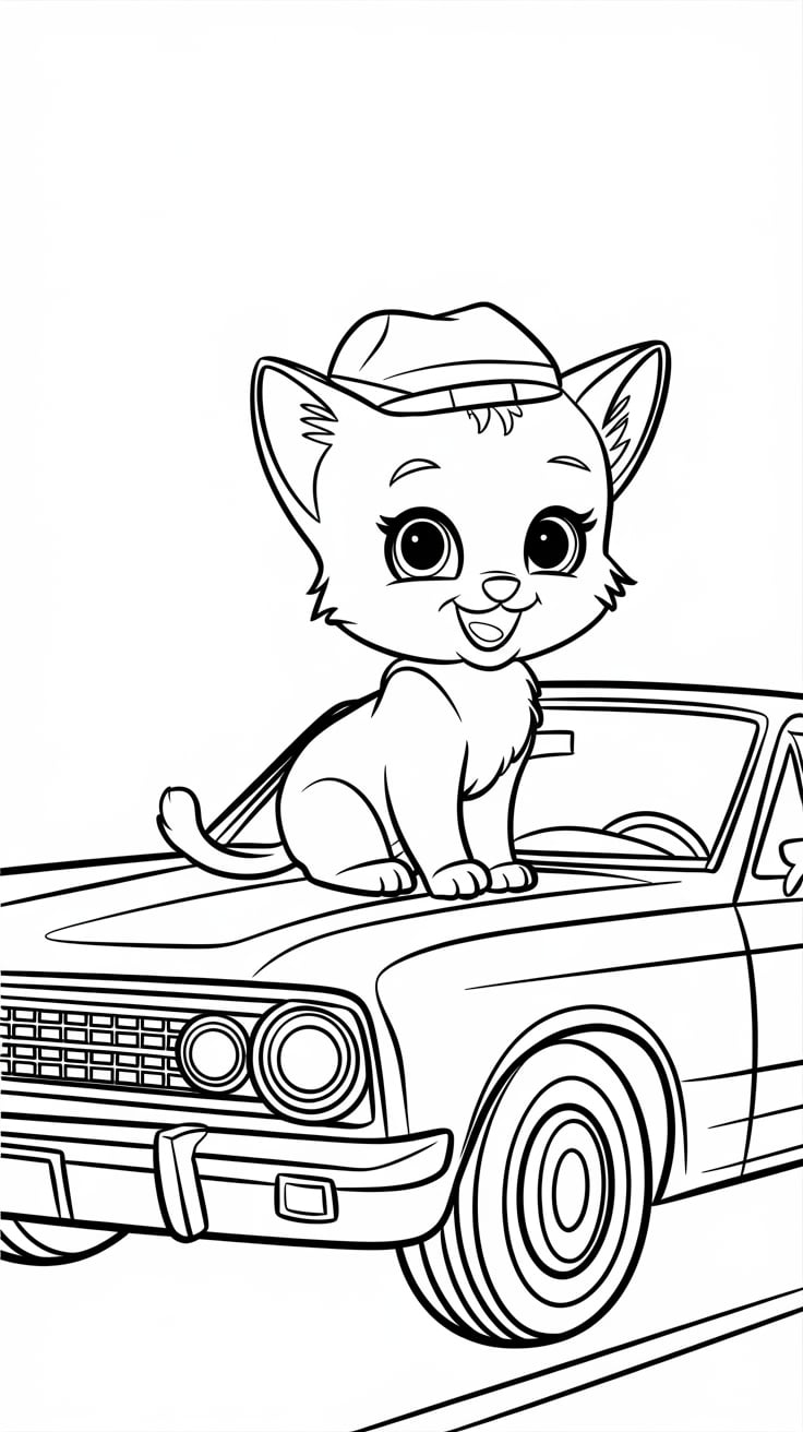 realistic kitten coloring pages