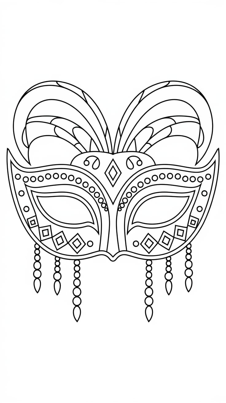 carnival masks coloring pages