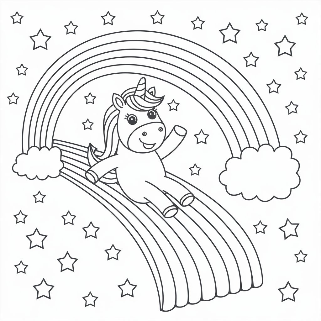 free printable unicorn rainbow coloring pages